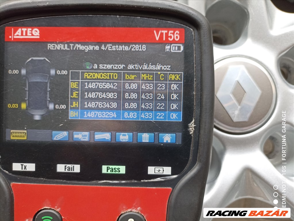 5x114,3 17"Renault használt alufelni garnitúra +TPMS (9) 10. kép