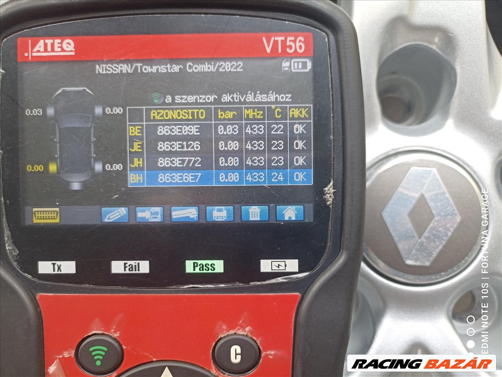 5x114,3 17"Renault használt alufelni garnitúra +TPMS (9) 13. kép