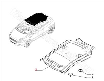 Tetőkárpit -  - 735451179 -  - FIAT eredeti Eredeti új 735451179