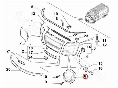 Ködlámpa tartó bal - JUMPER, DUCATO, BOXER - 1348456080, 7416F2 -  - FIAT eredeti Eredeti új 1348456080