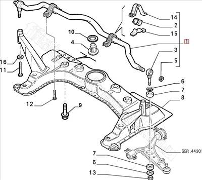 Stabilizátor rúd első - BRAVO, TIPO, BRAVA, TEMPRA, DELTA, MERENGO - 7760367, 7601641 -  - FIAT eredeti Eredeti új 7760367