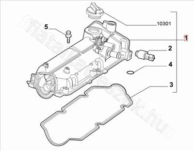 Szelepfedél komplett 1.2B, 1.4B - ALBEA, STRADA, PUNTO, MUSA, MITO, GRANDE - 55269748, 55284834 -  - FIAT eredeti Eredeti új 55269748