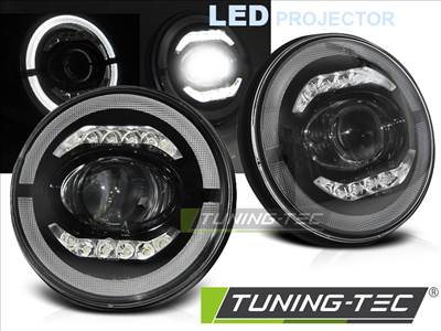 JEEP WRANGLER TJ/ LJ/ JK 96-18 ANGEL EYE LED BLACK Tuning-Tec Fényszóró