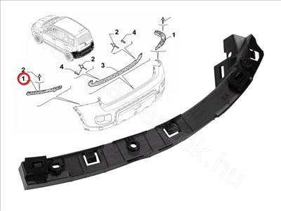 B. h. lökhárító tartó - PANDA - 51880539 -  - FIAT eredeti Eredeti új 51880539