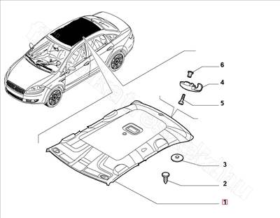 Tetőkárpit Linea - LINEA - 735489287, 735463297 -  - FIAT eredeti Eredeti új 735489287