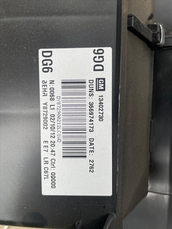 Opel Astra J  Klímabox 13402730 DG6  digitklímáshoz Automata klímáshoz 2. kép