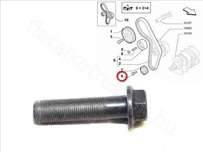 Főtengely csavar - BRAVO, DELTA, PUNTO, 131, MUSA, GRANDE - 46778599, 46812422 -  - FIAT eredeti Eredeti új 46778599