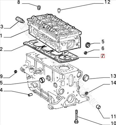 Hengerfej illesztőcsap 14 x 12.5 - REGATA, GIULIA, PUNTO, GT, 146, TIPO - 55265045, 46772897 -  - FIAT eredeti Eredeti új 55265045