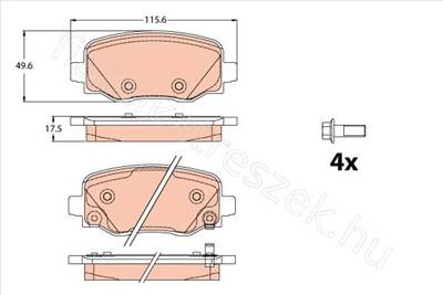 FÉKBETÉT KÉSZLET, TÁRCSAFÉK - RENEGADE, 500X - GDB2116, GDB2116 -  - TRW Egyéb GDB2116