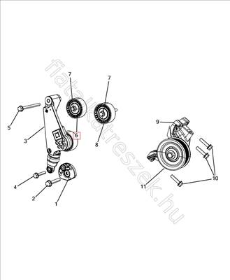 Hosszbordás szíj vezetőgörgő Giulia, Stelvio 2.0 BZ - GIULIA, STELVIO - 50045669 -  - FIAT eredeti Eredeti új K04627039AA