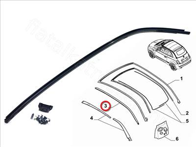 Kabrio tető vezető jobb - 500 - 77365264 -  - FIAT eredeti Eredeti új 77365264