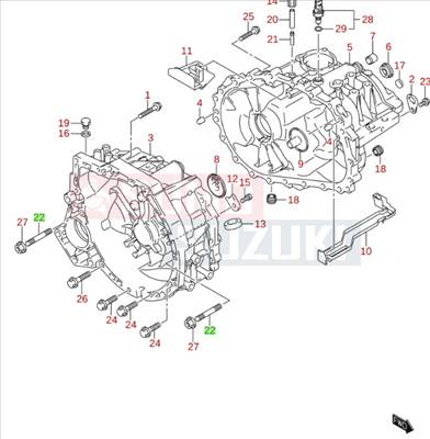 Suzuki SX4 1.5 , 1.6 váltóház tőcsavar 01421-1050A