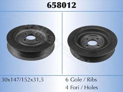 ÉKSZÍJTÁRCSA PEUGEOT-CITROEN 6BORDÁS - JUMPER, XM, 605, BOXER - AK.658/012 -  - Akron Utángyártott új 658/012