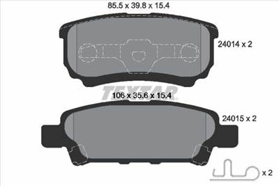 Fékbetét készlet TEXTAR 2401401 for MITSUBISHI, CHRYSLER, JEEP, DODGE