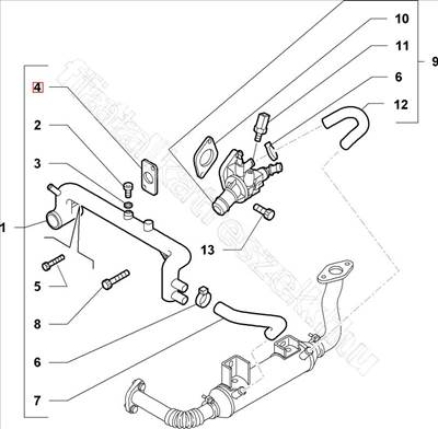 Vízcső tömítés 1.9D, 2.4D - 166, 156, BRAVO, CROMA, THESIS, STILO - 46779240 -  - FIAT eredeti Eredeti új 46779240