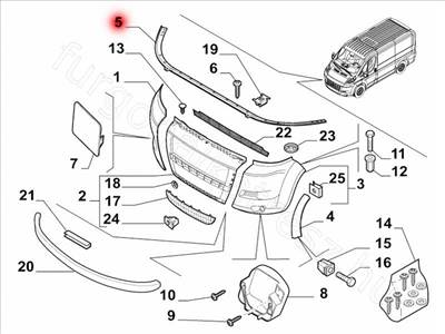 Lökhárító alsó merevítő - 33, JUMPER, DUCATO - 1347922080, 7414TA -  - FIAT eredeti Eredeti új 1347922080