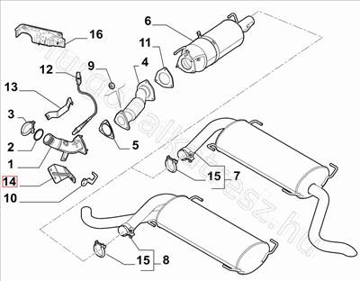 Kipufogó cső tartó - JUMPER, DUCATO, BOXER - 1363856080, 1714Q7 -  - FIAT eredeti Eredeti új 1363856080