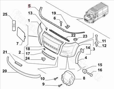 Lökhárító alsó merevítő - 33, JUMPER, DUCATO - UT.1347922080, 7414TA -  - FIAT eredeti Eredeti új 1347922080