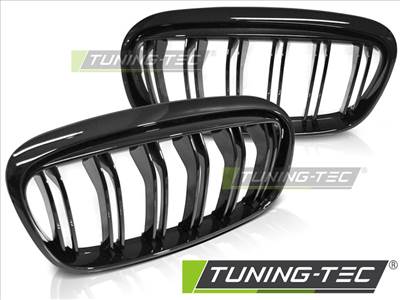BMW F45/F46 14-18 FÉNYES FEKETE DOUBLE BAR Tuning-Tec Hűtőrács