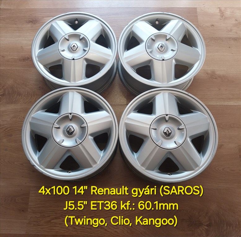 4x100 14" Renault gyári alufelni /Twingo, Clio, Kangoo/ 1. kép