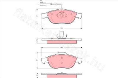 FÉKBETÉT KÉSZLET, TÁRCSAFÉK - 156, 147, LYBRA - GDB1444, GDB1444 -  - TRW Utángyártott új GDB1444
