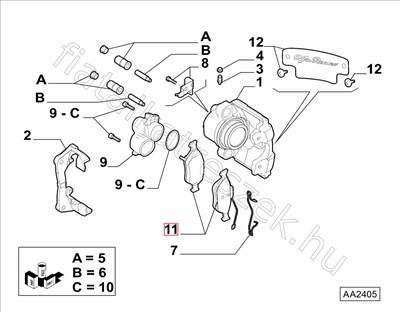 Fékbetét hátsó Stelvio 2.2 - STELVIO - 77369055, 77368283 -  - FIAT eredeti Eredeti új 77369055