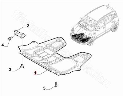 Alsó motorvédő burkolat Panda 4X4 - PANDA - 52067074, 51880561 -  - FIAT eredeti Eredeti új 52067074