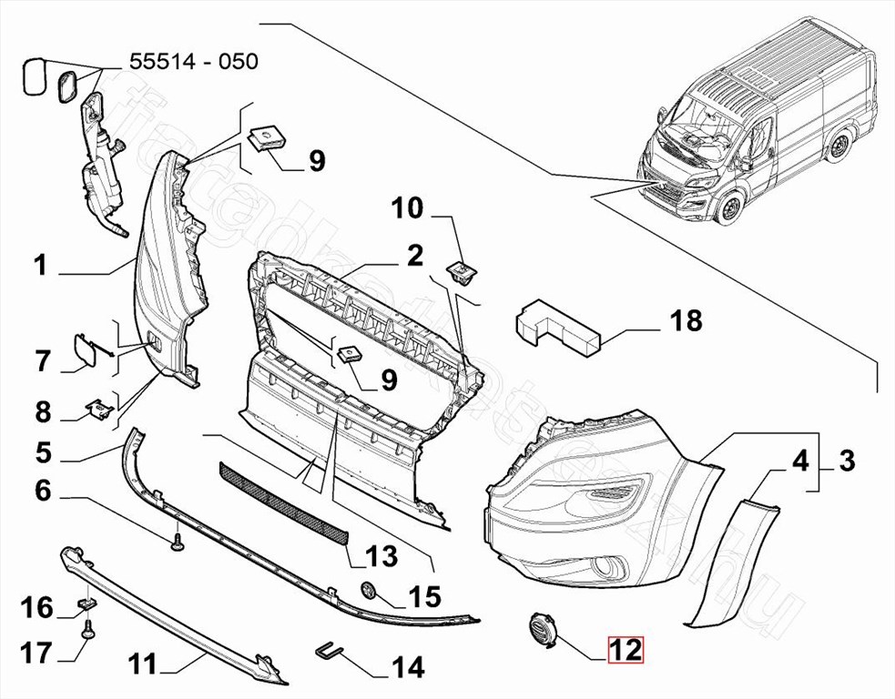 B. ködlámpa takaró - JUMPER, DUCATO, BOXER - 735684535 -  - FIAT eredeti Eredeti új 735684535 1. kép