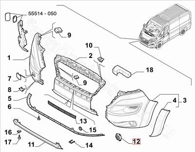 B. ködlámpa takaró - JUMPER, DUCATO, BOXER - 735684535 -  - FIAT eredeti Eredeti új 735684535