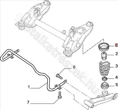 Rugótányér gumiágy hátsó felső - 33, MAREA, BRAVO, ALBEA, TEMPRA, DELTA - 7584933, 46519864 -  - FIAT eredeti Eredeti új 7584933