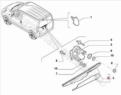 Hátsó ablaktörlő lapát - FIORINO, QUBO, NEMO, BIPPER - 71744176 -  - FIAT eredeti Eredeti új 71744176