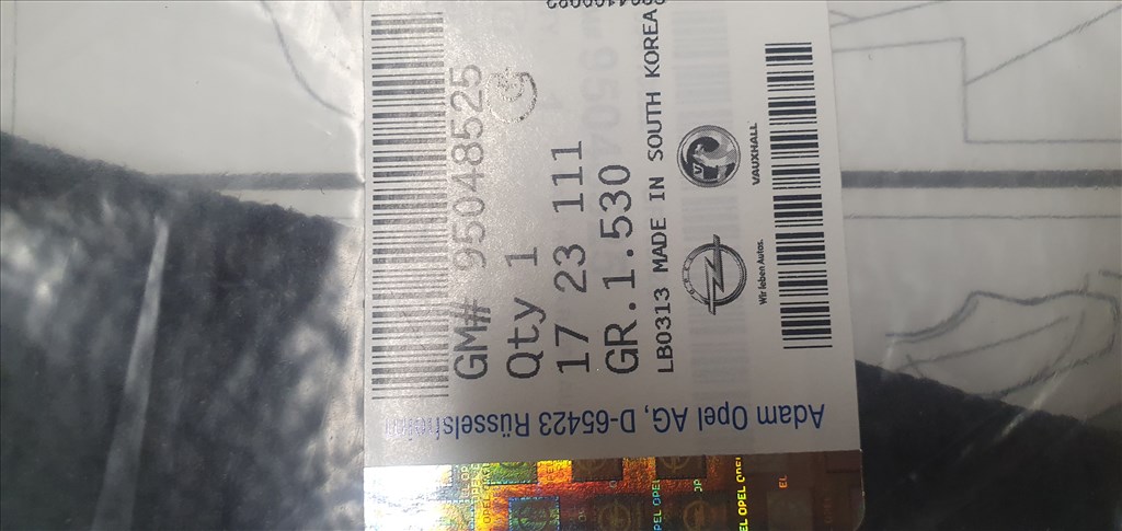 Opel Mokka szövetszőnyeg garnitúra 95048525 2. kép