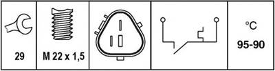 HELLA 6ZT 007 835-101 - hűtőventillátor kapcsoló AUDI SEAT SKODA VW