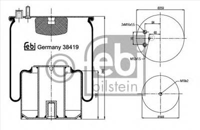 FEBI BILSTEIN 38419 - Légrugó rugótömb MAN
