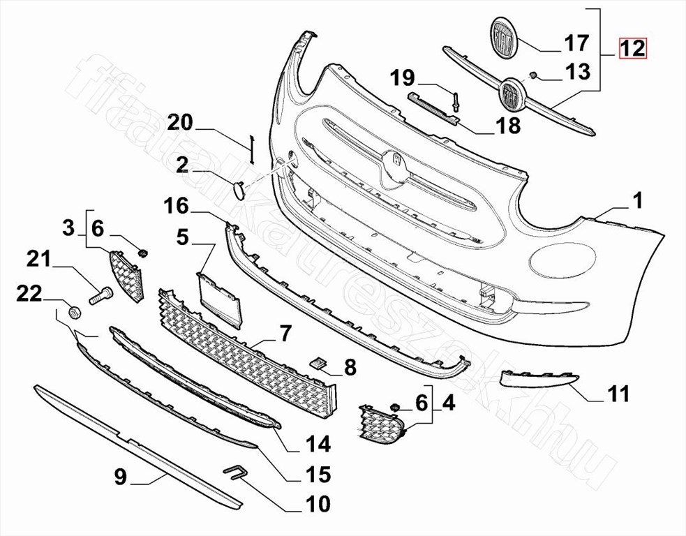 Embléma díszítéssel Fiat 500 15- - 500, 500C - 735642280, 735619477 -  - FIAT eredeti Eredeti új 735642280 3. kép