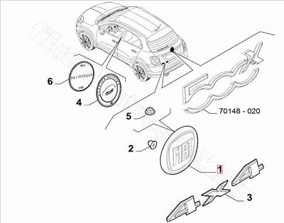 GYARTMANY EMBLEMA    -  - 735611256 -  - FIAT eredeti Eredeti új 735639150