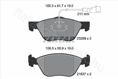 FÉKBETÉT KÉSZLET, TÁRCSAFÉK - MAREA, BRAVO, DELTA, GTV, COUPE, PUNTO - 2328902, 2328902 -  - TEXTAR Egyéb 2328902