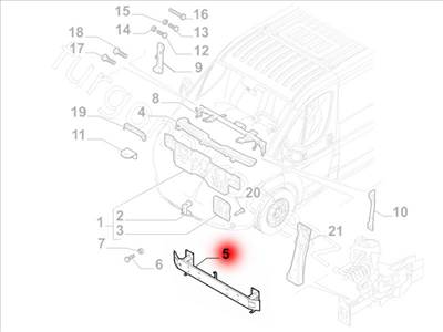 Lökhárító merevítő - JUMPER, DUCATO, BOXER - 1365554080, 7414RP -  - FIAT eredeti Eredeti új 1365554080