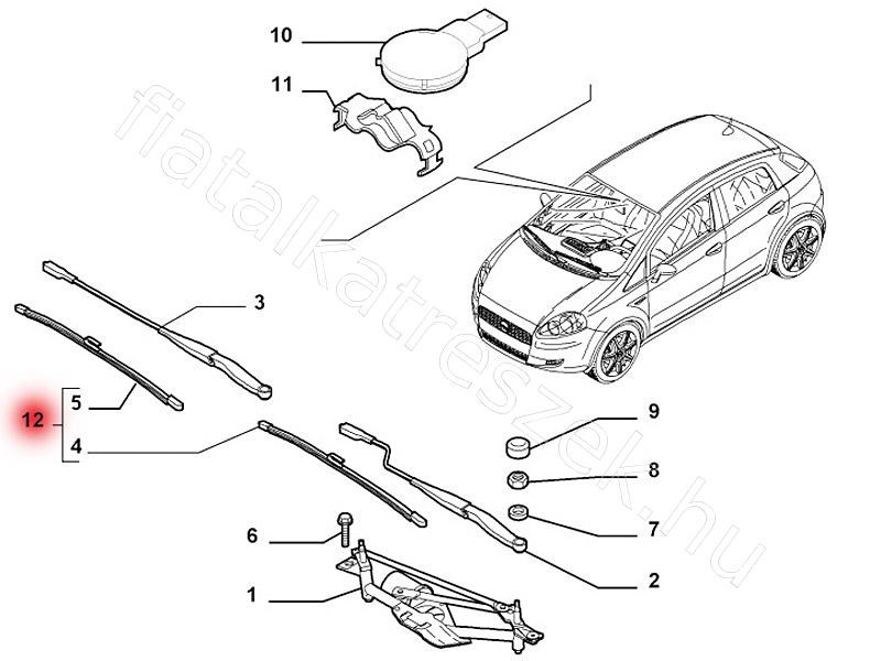Ablaktörlő lapát szett - GRANDE, PUNTO, LINEA - 6000633359, 71805137 -  - FIAT eredeti Eredeti új 6000633359 2. kép