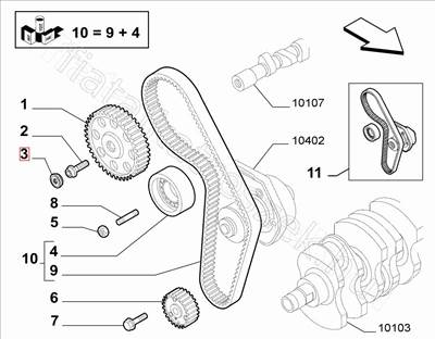 Vezérműtengely csavar záró dugó 1.2, 1.4 -  - 55191442 -  - FIAT eredeti Eredeti új 55191442