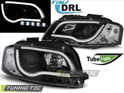 AUDI A3 8P 05.03-03.08 LED TUBE LIGHTS BLACK TRU DRL Tuning-Tec Fényszóró
