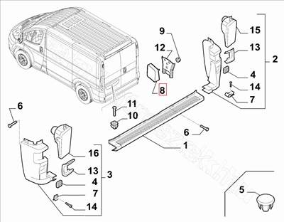 Ajtó ütköző mágnes bal - JUMPER, DUCATO, BOXER - 1364569080, 742157 -  - FIAT eredeti Eredeti új 1364569080