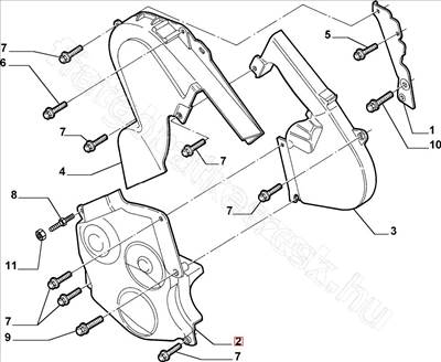 Vezérmű burkolat alsó részelem - JUMPY, SCUDO, ZETA, EXPERT, JUMPER, ULYSSE - 9642282880, 9628958780 -  - FIAT eredeti Eredeti új 9642282880