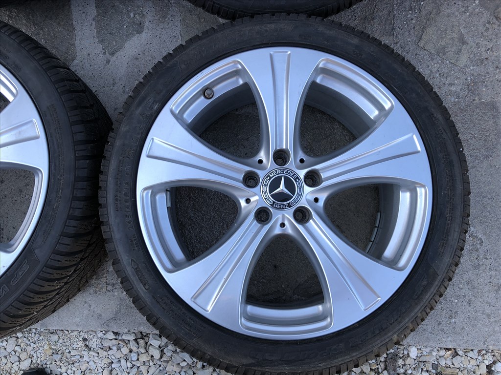  5x112 lyukosztású 18" újszerű gyári alufelni, 245/40 kiváló profilú Dunlop téli gumi Mercedes Audi 9. kép