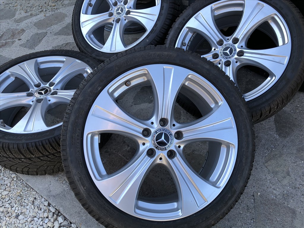  5x112 lyukosztású 18" újszerű gyári alufelni, 245/40 kiváló profilú Dunlop téli gumi Mercedes Audi 10. kép