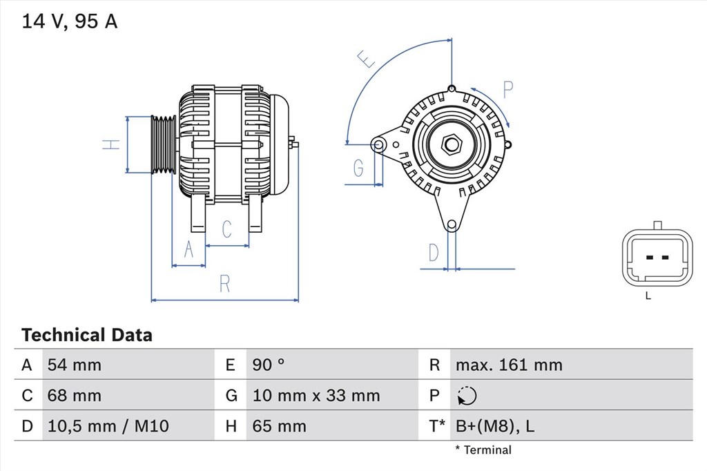 generátor BOSCH 0 986 080 960 for NISSAN, RENAULT, DACIA, PROTON 1. kép