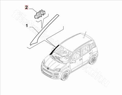 'A' oszlop belső takaró mkűanyag rögzítő - PANDA, YPSILON - 51854556 -  - FIAT eredeti Eredeti új 51854556