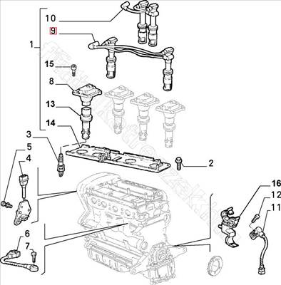 Gyertyakábel - 145 - 46469919, 46786044 -  - FIAT eredeti Eredeti új 46469919