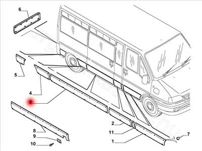Tolóajtó díszléc - JUMPER, DUCATO, BOXER - 735306282, 8546K8 -  - FIAT eredeti Eredeti új 735306282