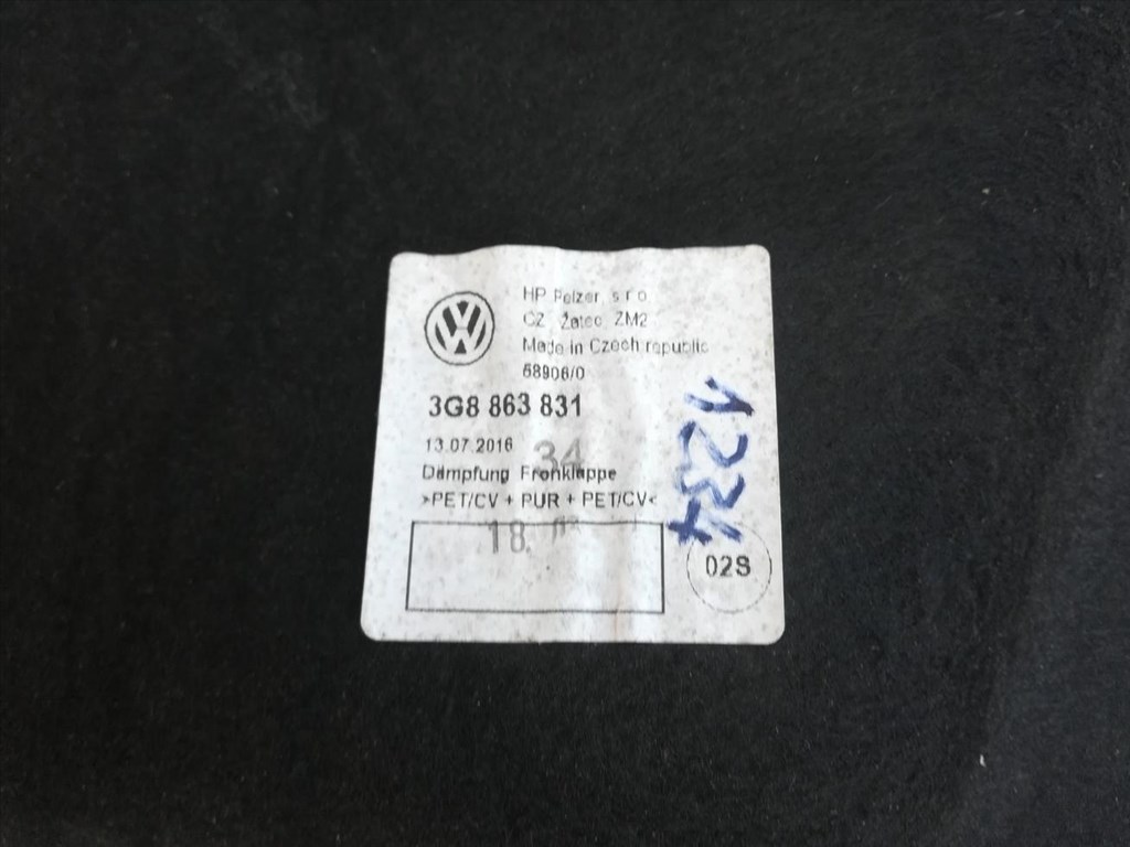 Volkswagen Arteon / VW Arteon 2019-2023 motorháztető zajcsillapító  3c8863831 4. kép